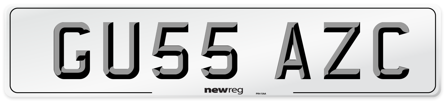 GU55 AZC Number Plate from New Reg